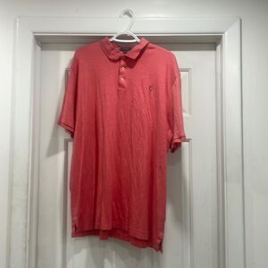Men’s Polo Ralph Lauren XXL classic fit 3 button salmon color polo collar shirt